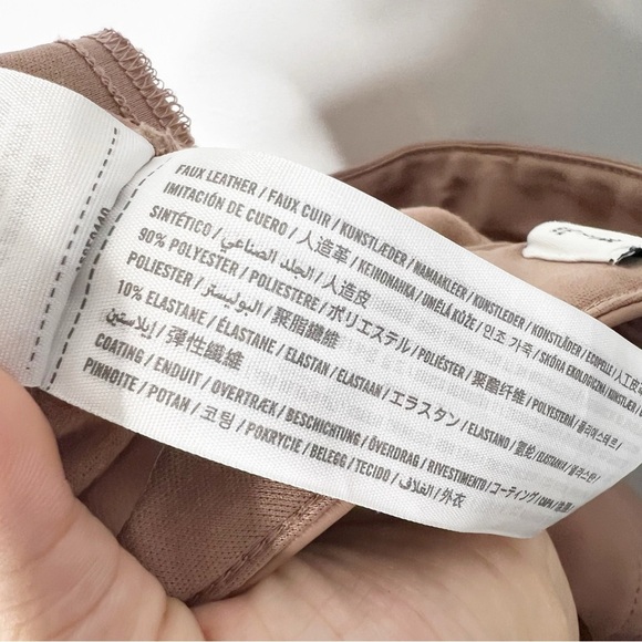 Abercrombie & Fitch The 90s Straight Ultra High Rise Faux Leather Pants Brown - Picture 5 of 5